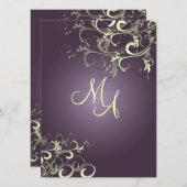 Pix Dezines Vanilla Wirbel/DIY Dunkler Lila Becker Einladung (Vorne/Hinten)