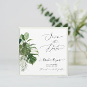 Pix Dezines variierte Monstera in tropischen Folia Einladung (Stehend Vorderseite)