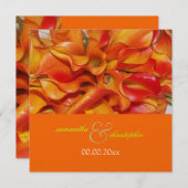 Pix Dezines verbrannte Orangenlilie Einladung (Vorne/Hinten)