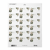 Pix Dezines Vintag Botanische Magnolia Adressaufkleber (Vorne)