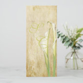 Pix Dezines Vintag Calla lilies, Menü Menükarte (Stehend Vorderseite)