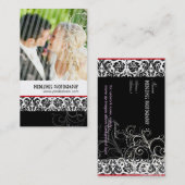 Pix Dezines Vintag Grunge Damask / Aqua Visitenkarte (Vorne/Hinten)