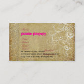 Pix Dezines Vintag Grunge Damask / Hot Pink Visitenkarte (Rückseite)