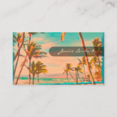 Pix Dezines Vintag Hawaiian Beach Scene Visitenkarte (Rückseite)