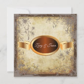 Pix Dezines Vintag Secret Garden/Imitate Parcheste Einladung (Rückseite)