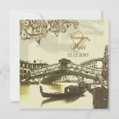 Pix Dezines Vintag Venezia+Rialto Brücke Einladung (Vorderseite)