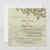 Pix Dezines Vintag Venezia, Rialto Brücke/Wirbel Einladung (Rückseite)