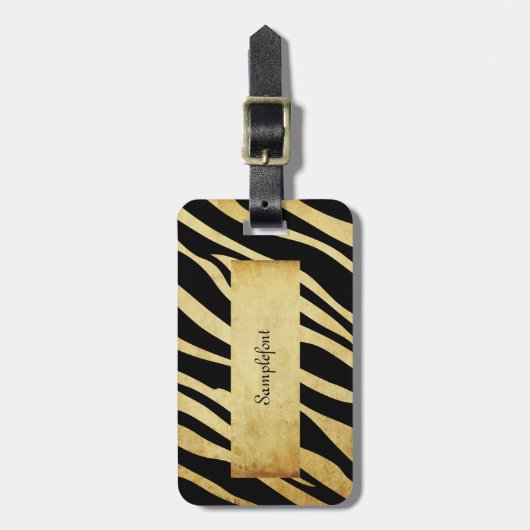 Pix Dezines Vintag zebra Gepäckanhänger (Vorderseite vertikal)