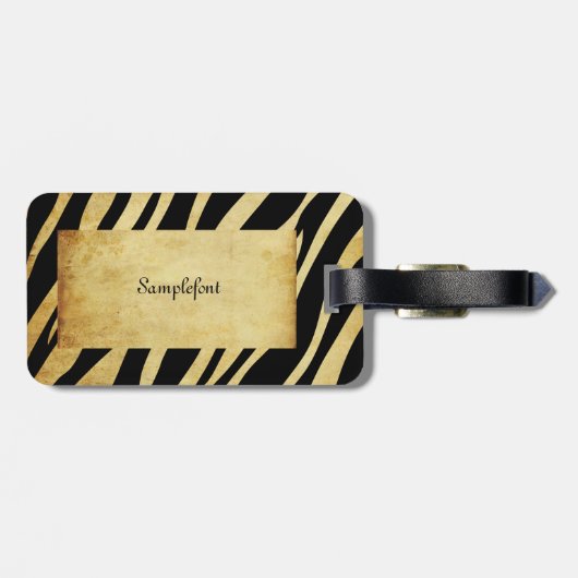 Pix Dezines Vintag zebra Gepäckanhänger (Rückseite horizontal)