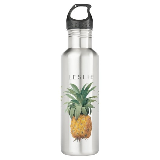 Pix Dezines Vintage Ananas Abbildung Trinkflasche (Vorderseite)