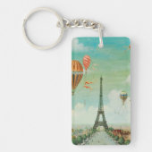 Pix Dezines Vintage Ballons über Paris Schlüsselanhänger (Vorderseite)