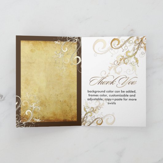 Pix Dezines Vintage Creme Wirbel Dankeskarte (Innenseite)