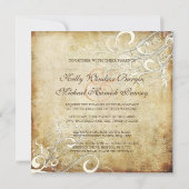 Pix Dezines Vintage Creme Wirbel Einladung (Rückseite)