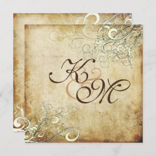 Pix Dezines Vintage Creme Wirbel Einladung