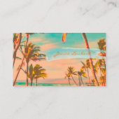Pix Dezines Vintage hawaiianische Strandszene/aqua Visitenkarte (Rückseite)
