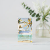 Pix Dezines Vintage hawaiianische Strandszene Visitenkarte (Stehend Vorderseite)