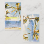 Pix Dezines Vintage hawaiianische Strandszene Visitenkarte (Vorne/Hinten)