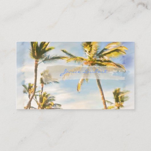 Pix Dezines Vintage hawaiianische Strandszene Visitenkarte (Rückseite)