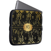 Pix Dezines Vintagen Imitat schwarze Spitze Laptopschutzhülle (Vorne Rechts)