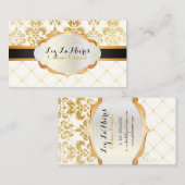 Pix Dezines Vintager Lys-Damast Visitenkarte (Vorne/Hinten)