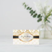 Pix Dezines Vintager Lys-Damast Visitenkarte (Stehend Vorderseite)