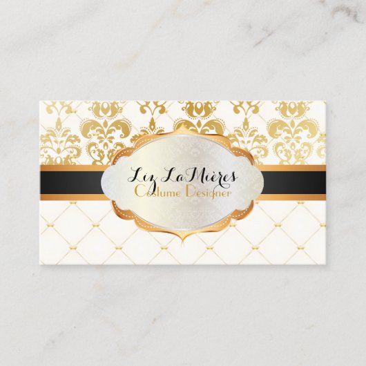 Pix Dezines Vintager Lys-Damast Visitenkarte (Vorderseite)