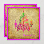 Pix Dezines Vintager Muranoglas-Kronleuchter + Dam Einladung (Vorne/Hinten)