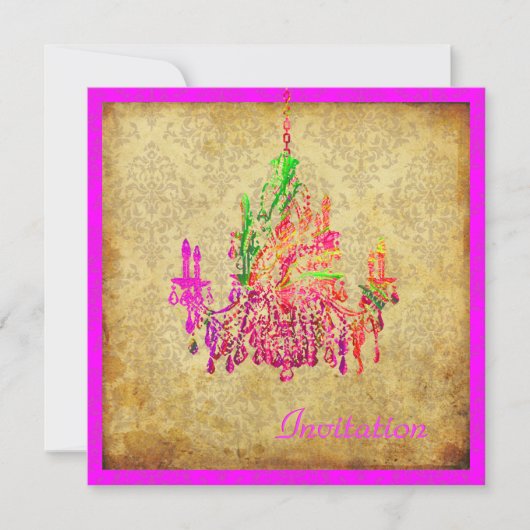 Pix Dezines Vintager Muranoglas-Kronleuchter + Dam Einladung (Vorderseite)