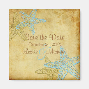 Pix Dezines Vintager Seestern, Save the Date Magnet
