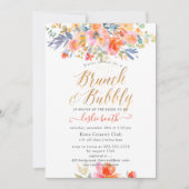 Pix Dezines Wasserfarbe, Gartengarten Rose Bubbly Einladung (Vorderseite)