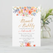 Pix Dezines Wasserfarbe, Gartengarten Rose Bubbly Einladung (Stehend Vorderseite)