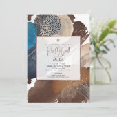 Pix Dezines Wasserfarbe Moderne Abstrakte Formen Einladung (Stehend Vorderseite)