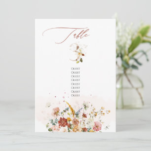 Pix Dezines Watercolor Fall Garden Blume Tabelle 3 Einladung