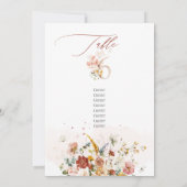 Pix Dezines Watercolor Fall Garden Blume Tabelle 6 Einladung (Rückseite)