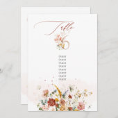 Pix Dezines Watercolor Fall Garden Blume Tabelle 6 Einladung (Vorne/Hinten)