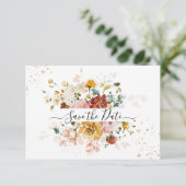 Pix Dezines Watercolor Herbstgarten Blume Save The Date (Stehend Vorderseite)