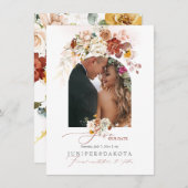 Pix Dezines Watercolor Herbstgarten Blume Save The Date (Vorne/Hinten)