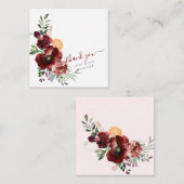 Pix Dezines Watercolor Marsala Liebe Roter Herbst Mitteilungskarte (Vorne/Hinten)