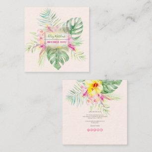 Pix Dezines Watercolor Ristorante La Lanchetta Quadratische Visitenkarte