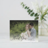 Pix Dezines Wedding Danke / Chic Calligrafy Postkarte (Stehend Vorderseite)