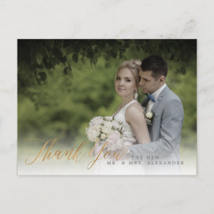 Pix Dezines Wedding Vielen Dank/Imitate Gold Calli Postkarte