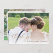 Pix Dezines Wedding Vielen Dank/Imitate Gold Scrip Ankündigungspostkarte (Vorne/Hinten)