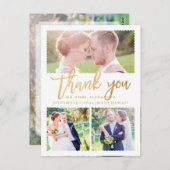 Pix Dezines Wedding Vielen Dank/Imitate Gold Scrip Postkarte (Vorne/Hinten)
