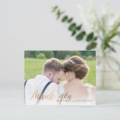 Pix Dezines Wedding Vielen Dank/Imitate Gold Scrip Postkarte (Stehend Vorderseite)