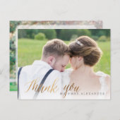 Pix Dezines Wedding Vielen Dank/Imitate Gold Scrip Postkarte (Vorne/Hinten)
