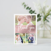 Pix Dezines Wedding Vielen Dank/Imitats Rose Gold  Postkarte (Stehend Vorderseite)