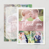 Pix Dezines Wedding Vielen Dank/Imitats Rose Gold  Postkarte (Vorne/Hinten)