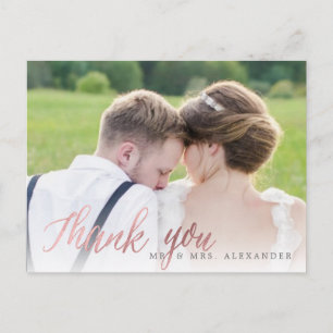 Pix Dezines Wedding Vielen Dank/Imitats Rose Gold  Postkarte