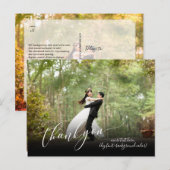 Pix Dezines Wedding Vielen Dank/Moderne Kalligraph Ankündigungspostkarte (Vorne/Hinten)