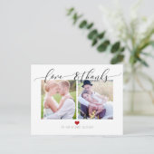 Pix Dezines Wedding Vielen Dank/Moderne Kalligraph Ankündigungspostkarte (Stehend Vorderseite)